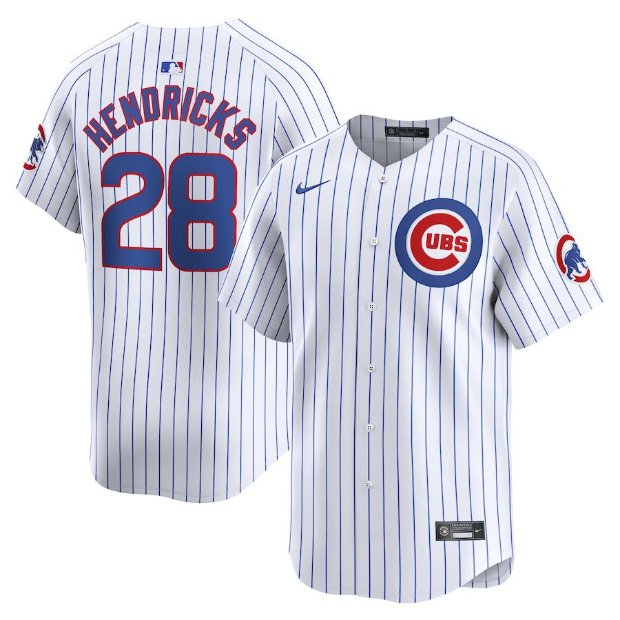Men Chicago Cubs #28 Kyle Hendricks Nike White Home Limited Player MLB Jersey